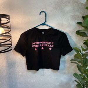 Black Crop Top Graphic Baby Tee